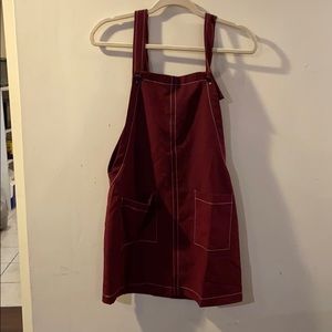 Burgundy overall dress